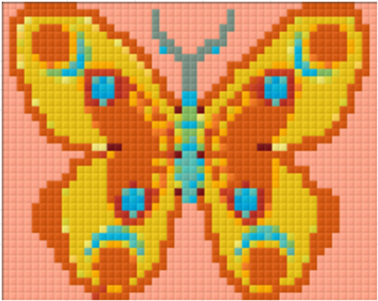 Butterfly Yellow-Orange - 1 Baseplate PixelHobby Mini-mosaic Kit